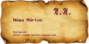 Néma Márton névjegykártya
