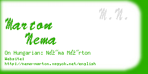 marton nema business card